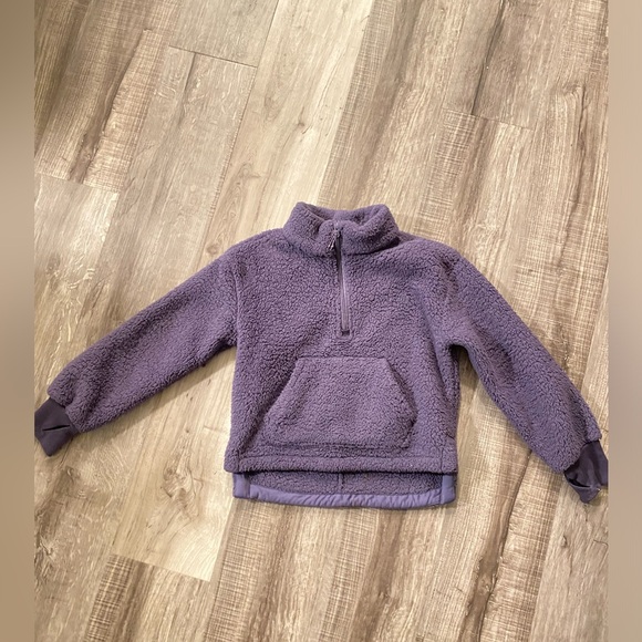 Girls’Faux Shearling Fleece Pullover  Sweatshirt -All in Motion Purple Sz M - Picture 2 of 6